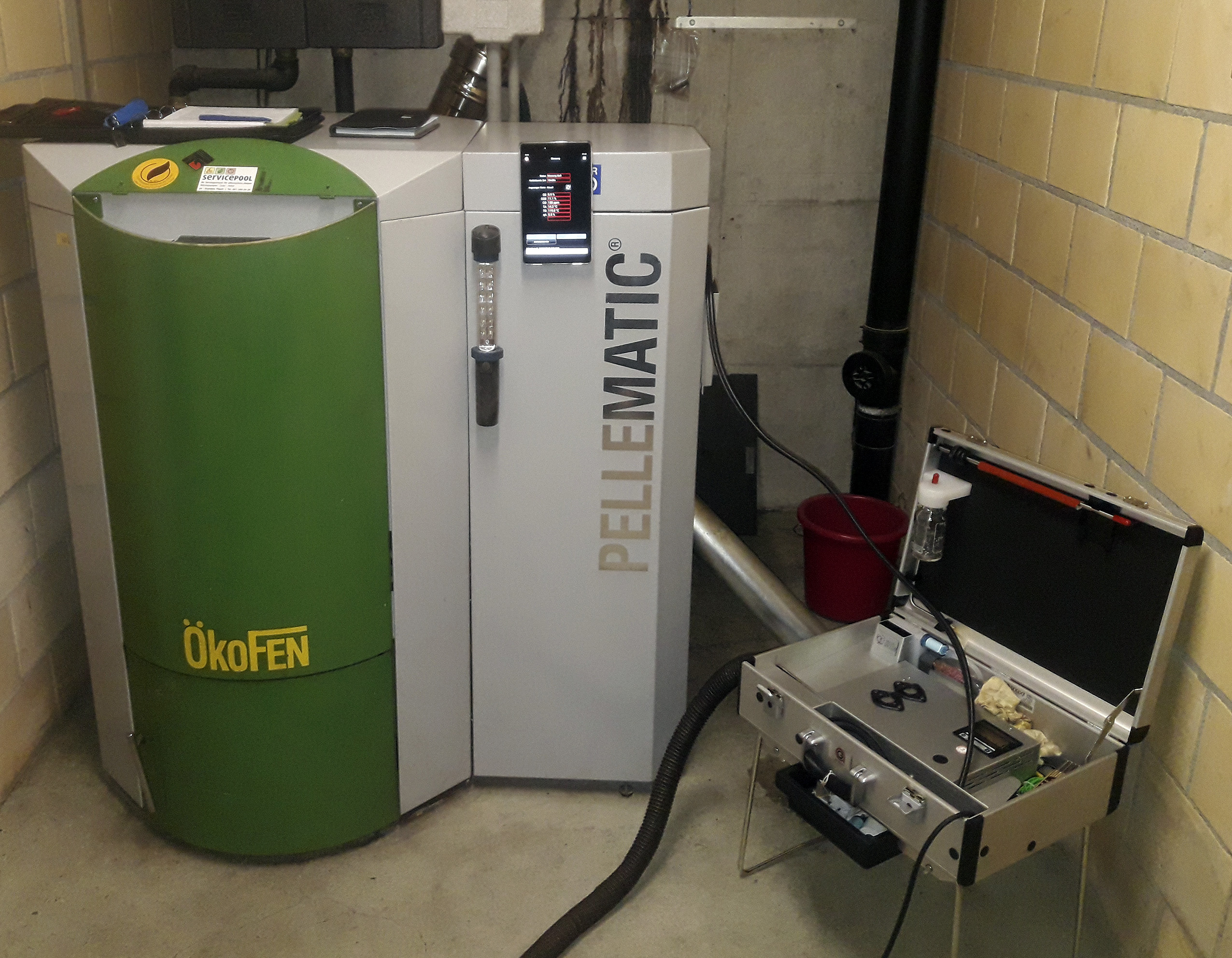 Emissionsmessung CO bei Pelletheizung